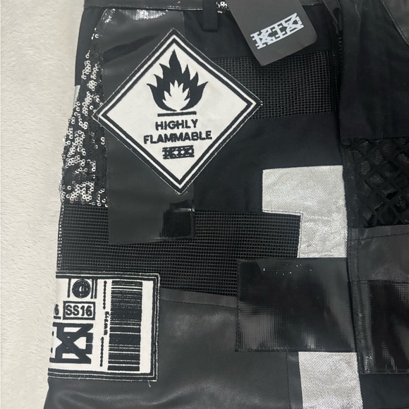 KTZ Multi-Fabric Patchwork Mini Skirt RARE Medium NWT Designer KOTON TO ZAI - Picture 2 of 13